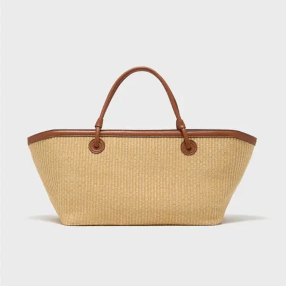 Tuckernuck Tan and Brown Tote Bag with Leather Accents - Picture 4 of 7